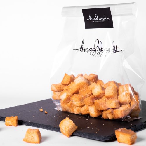 A bag of bread secret honey butter croutons