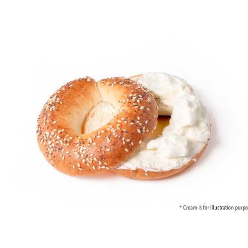 bread secret sesame and poppy seed bagel with cream